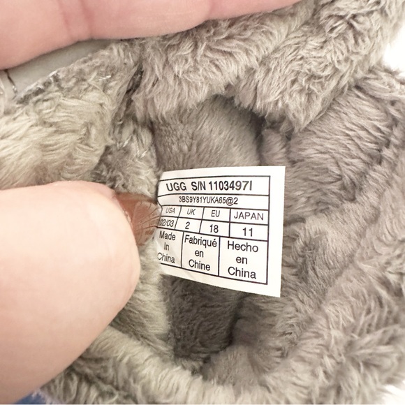 UGG Baby Bixbee Bootie Slipper Charcoal Grey Size 2 3 6-12M - Picture 5 of 6